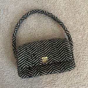 Anine Bing Black and Cream Shoulder Bag